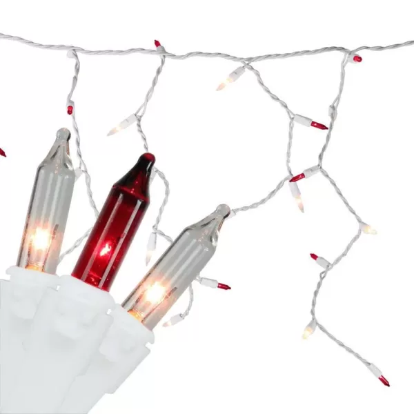 Northlight 7 ft. 100-Light Red and Clear Mini Icicle Lights