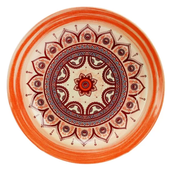 Elama Zen 16-Piece Casual Orange Stoneware Dinnerware Set (Service for 4)