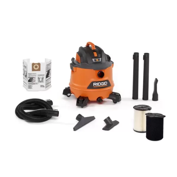 RIDGID 14 Gal. 6.0-Peak HP NXT Wet/Dry Shop Vacuum with Filter, Wet Application Filter, Hose and Accessories