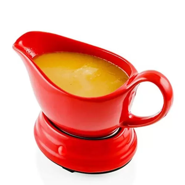 Ovente 16 oz. Red Electric Warmer with Detachable Gravy Boat (FW177833R)