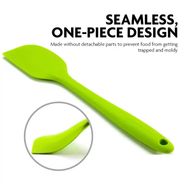 Ovente Premium Silicone BPA-Free, Spatula, Stainless Steel Core 500F Heat-Resistant, Non-Stick, Dishwasher Safe, (SP1001G)