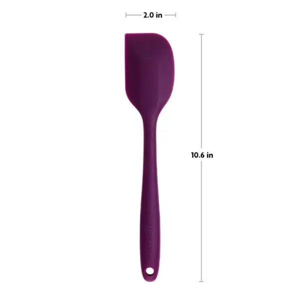 Ovente Premium Silicone BPA-Free, Spatula with Stainless Steel Core 500F Heat-Resistant, Non-Stick, Dishwasher Safe, Purple