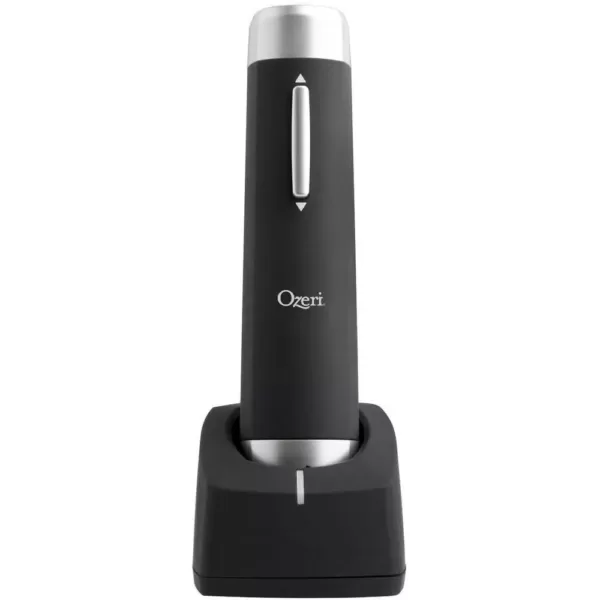 Ozeri Prestige Electric Wine Bottle Opener with Aerating Pourer, Foil Cutter and Elegant Recharging Stand