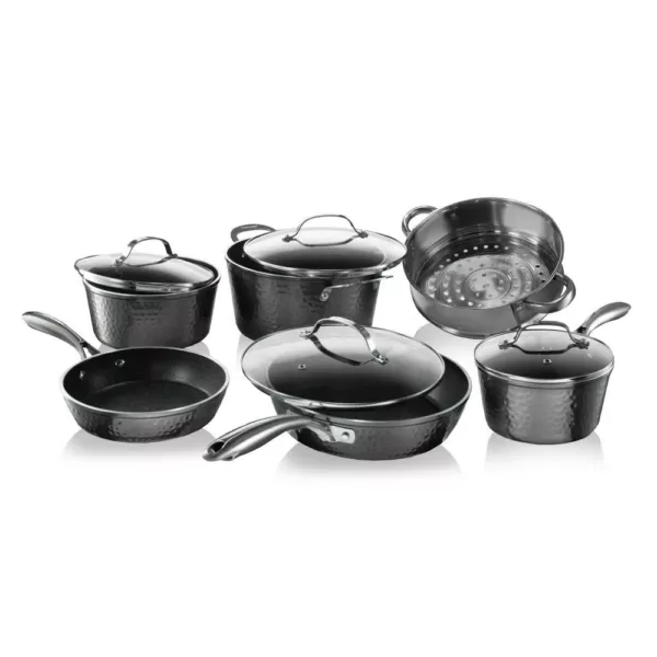 GRANITESTONE 15-Piece Aluminum Hammered Ultra-Durable Non-Stick Diamond Infused Cookware and Bakeware Set