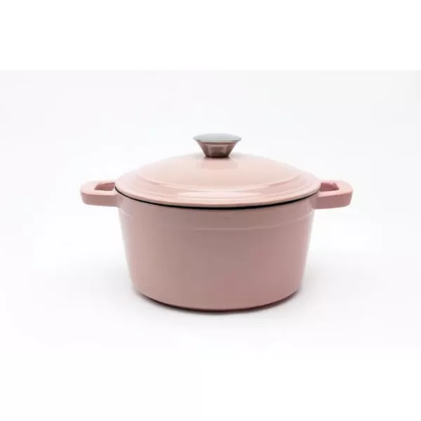 BergHOFF Neo 3 qt. Round Cast Iron Dutch Oven in Pink with Lid