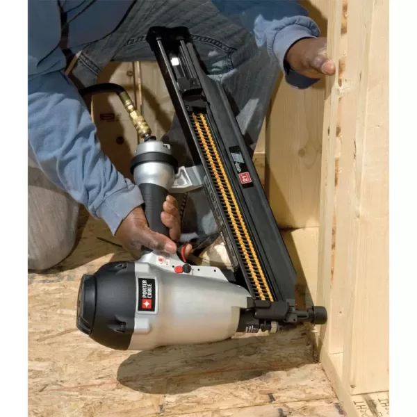 Porter-Cable Pneumatic 21-Degree 3-1/2 in. Full Round Framing Nailer with 0-Degree Mini Impact Palm Nailer