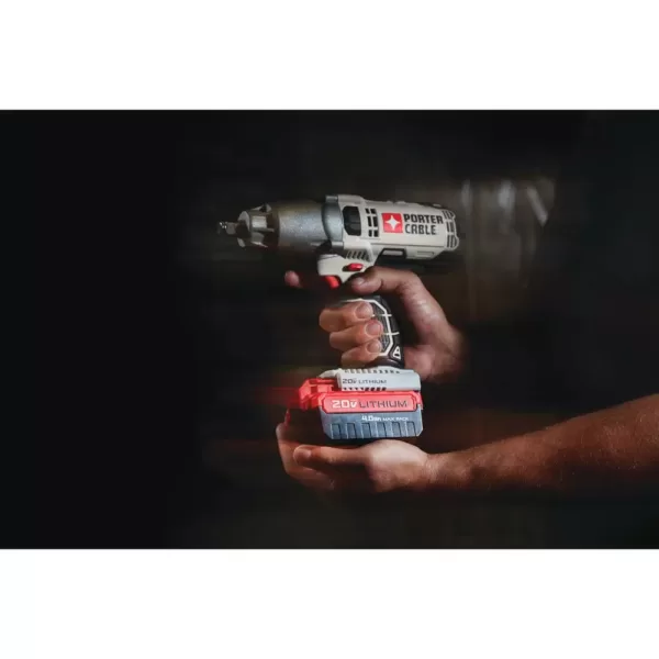 Porter-Cable 20-Volt MAX Lithium-Ion Cordless 1/2 in. Hog Ring Impact Wrench with 4.0 Ah Battery