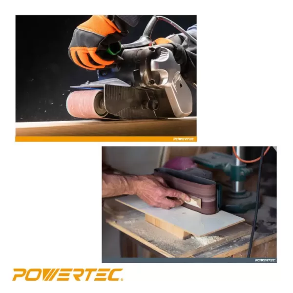 POWERTEC 3 in. x 18 in. 240-Grit Aluminum Oxide Sanding Belt (10-Pack)