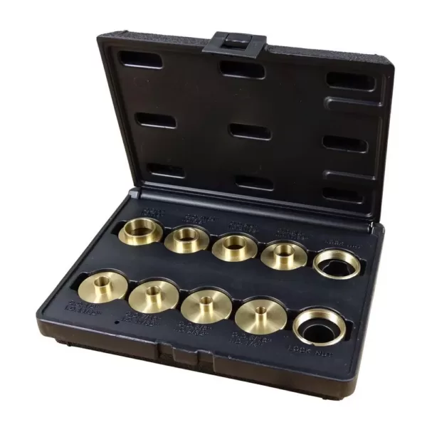POWERTEC Brass Router Bushing Set with Case