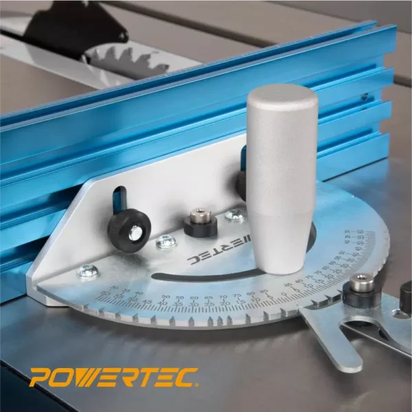 POWERTEC 24 in. x 3 in. Table Saw Precision Miter Gauge System Multi-Track Fence with 27 Angle Stops