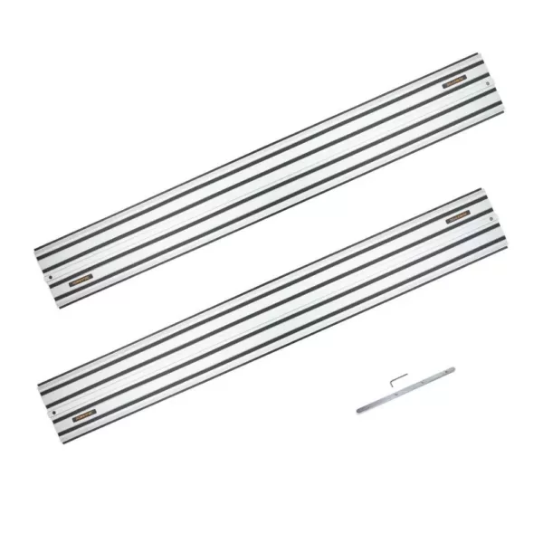 POWERTEC 55 in. Aluminum Extruded Guide Rail Joining Set Compatible with DeWalt Track Saws