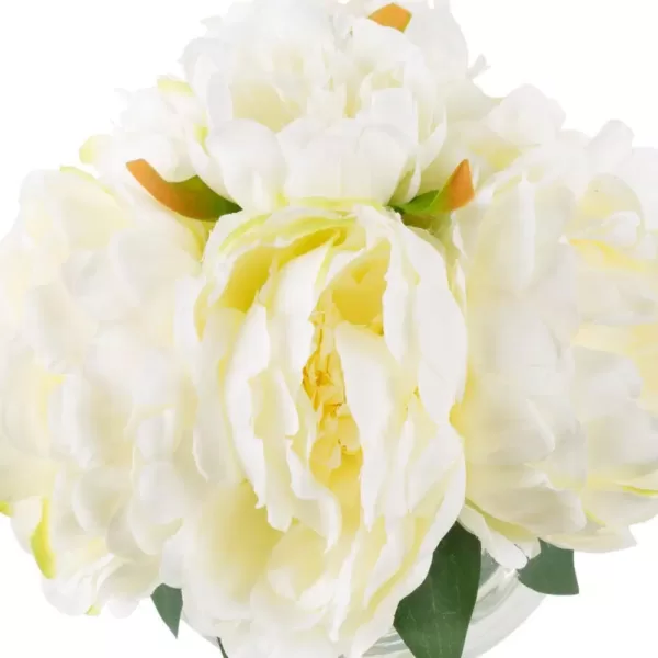 Pure Garden 8 in. Rose Artificial Floral Cream Arrangement