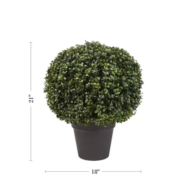Pure Garden 23 in. Realistic Faux Boxwood Topiary