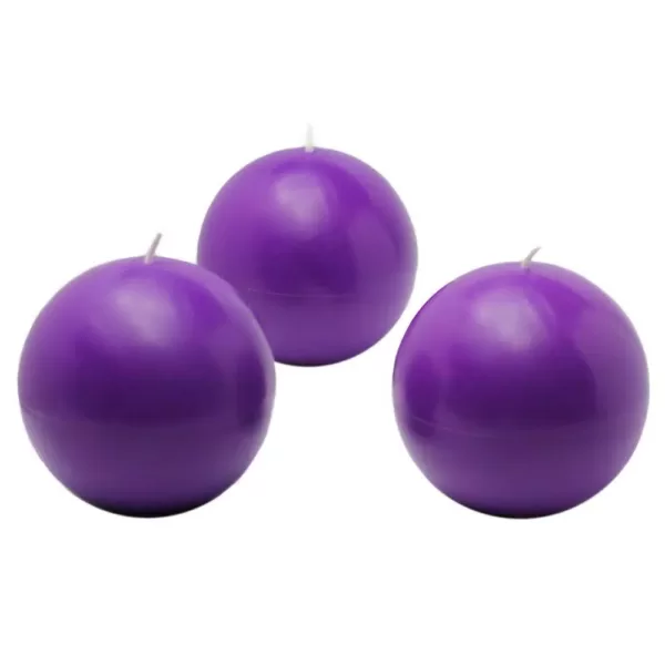 Zest Candle 3 in. Purple Ball Candles (6-Box)