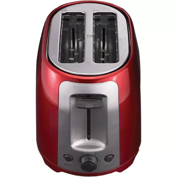 Brentwood Appliances 1-Cup Red Coffee Maker with Mug and 2-Slice Red Extra-Wide Slot Toaster