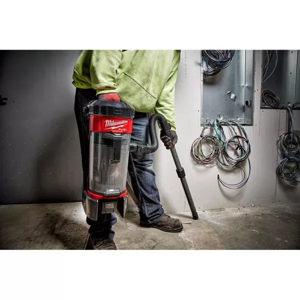 Milwaukee M18 FUEL 18-Volt Lithium-Ion Brushless 1 Gal. Cordless 3-in-1 Backpack Vacuum with Extra HEPA Filter