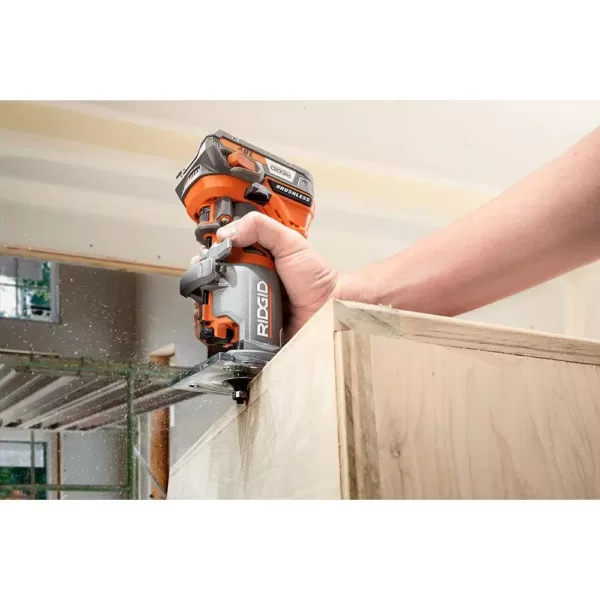 RIDGID 18-Volt Cordless Brushless 1/4 in. Compact Router with Fixed Base and Tool Free Depth Adjustment