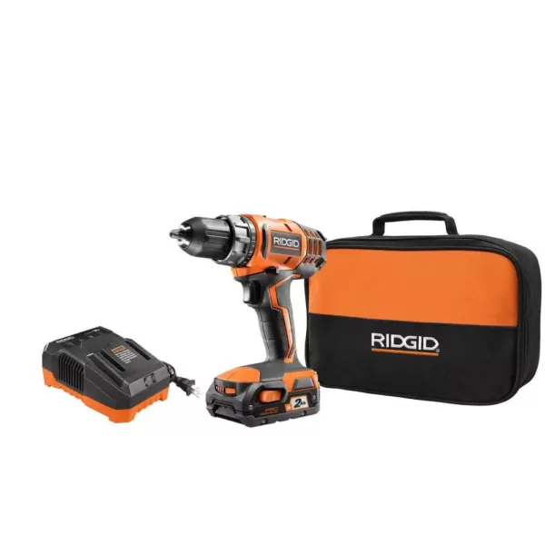 RIDGID 10 in. Pro Jobsite Table Saw with Stand and 18-Volt Cordless Drill/Driver Kit with (1) 2.0 Ah Battery, Charger, Tool Bag