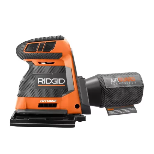 RIDGID 18-Volt OCTANE Cordless Brushless 3-Speed 1/4 Sheet Sander Kit with (1) OCTANE Bluetooth 3.0 Ah Battery and Charger