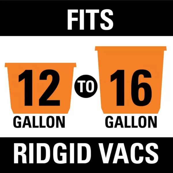 RIDGID OSHA Compatible Kit with HEPA Level Filtration and Cyclonic Dust Bags for Select 12 -16 Gal. Wet/Dry Shop Vacuums