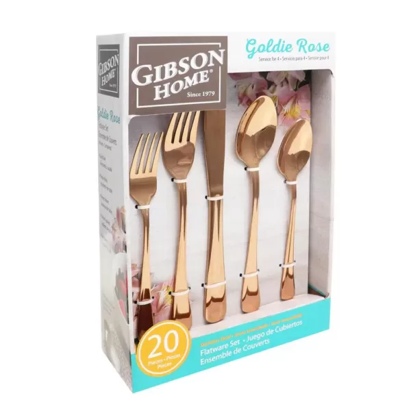 Gibson Home Goldie Rose 20-Piece Flatware Set (Service for 4)