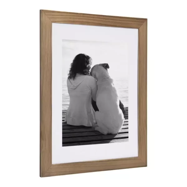 DesignOvation Museum 14 in. x 18 in. Matted to 11 in. x 14 in. Rustic Brown Picture Frame (Set of 2)