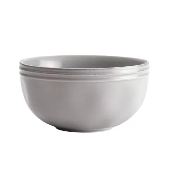 Rachael Ray 16-Piece Solid Sea Salt Gray Ceramic Dinnerware Set (Service for 16)