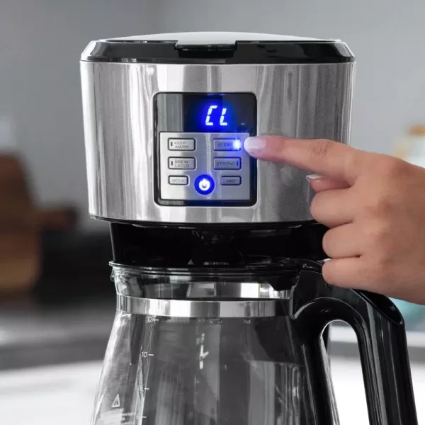 BLACK+DECKER 12-Cup Silver Accents Programmable Coffeemaker with Vortex Technology