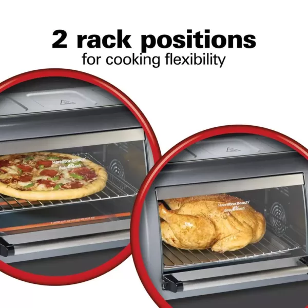 Hamilton Beach Easy Reach 1500-Watts 6-Slice Grey Toaster Oven with Roll-Top Door