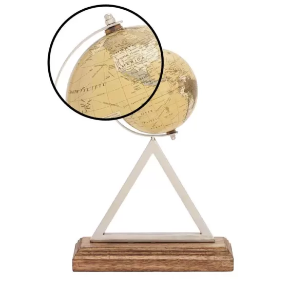 LITTON LANE 14 in. Rustic Globe with Triangular Stand