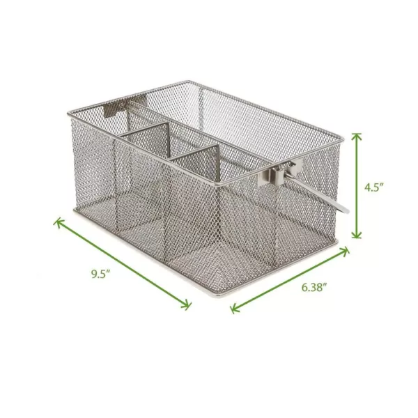 Mind Reader Silver Storage Basket/Holder for Kitchen Utensils and Office Supplies