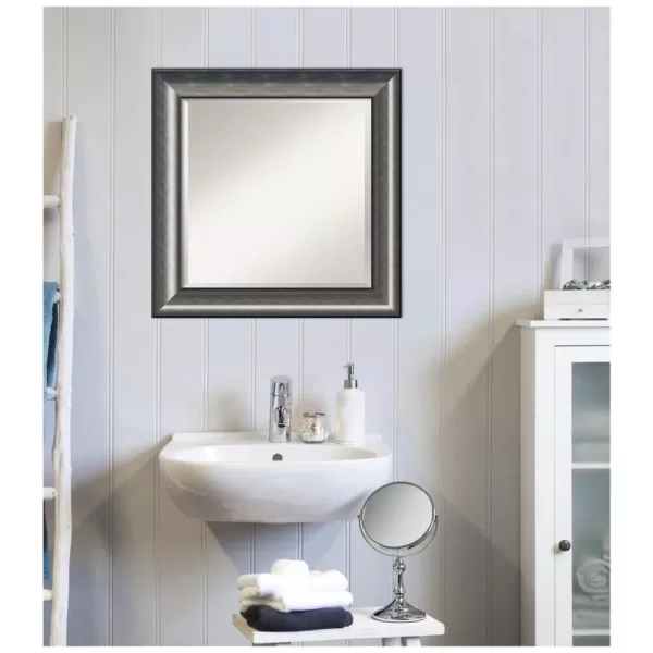 Amanti Art Quicksilver Scoop 25.75 in. x 25.75 in. Bathroom Vanity Wall Mirror