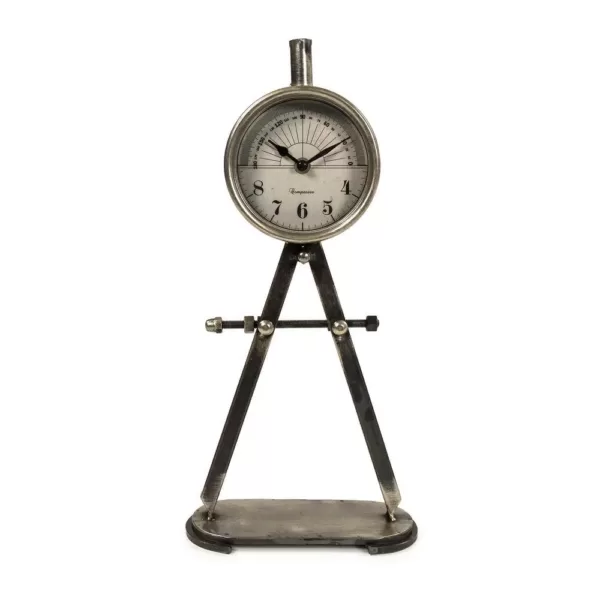 Zentique Rustic Mathematical Compass Shaped Stand Table Clock