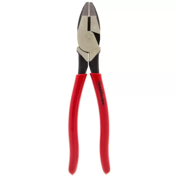 Southwire 9 in. Hi-Leverage Side Cutting Pliers with Crimper with Dipped Handles
