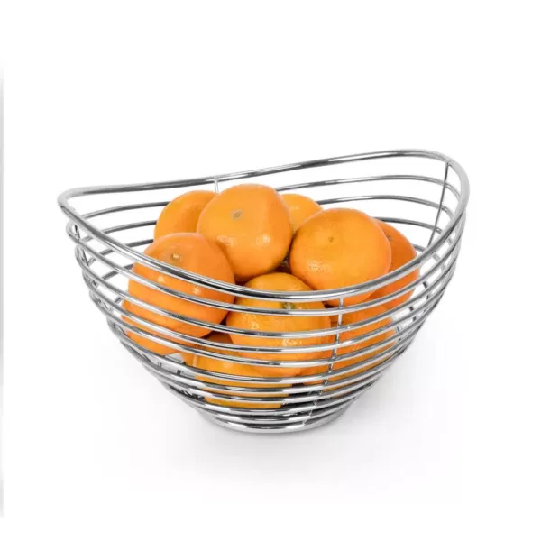 Spectrum Opus Countertop Chrome Fruit Bowl Basket Produce Holder Organizer Decorative Display Stand