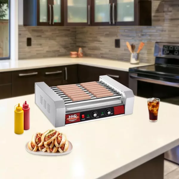 Great Northern Commercial 24-Hot Dog 290 sq. in. Stainless Steel Indoor Grill