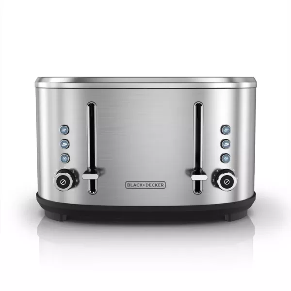 BLACK+DECKER 4-Slice Stainless Steel Extra-Wide Slot Toaster with Crumb Tray