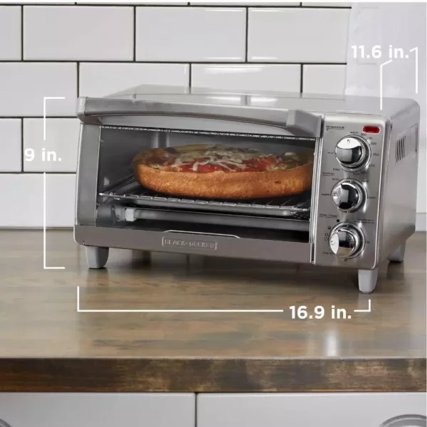 BLACK+DECKER 4-Slice Stainless Steel Toaster Oven