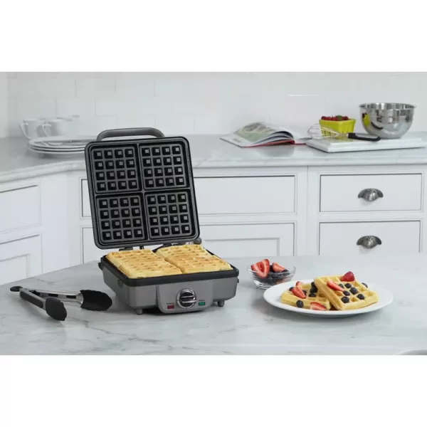Cuisinart 4-Waffle Stainless Steel Belgian Waffle Maker with Recipe Book