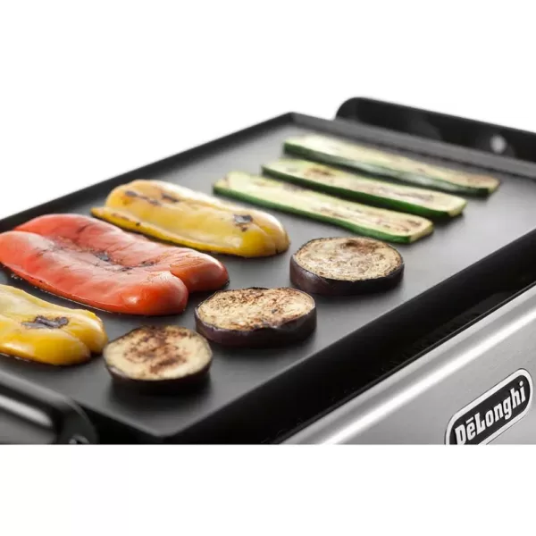 DeLonghi 2-in-1 Reversible 140 sq. in. Stainless Steel Indoor Grill with Non-Stick Surface