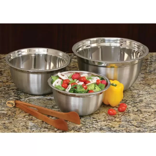 ExcelSteel 3-Piece Professional Satin Finish Stainless Steel Mixing Bowls Set