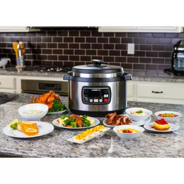 GoWISE USA Ovate 9.5 Qt. Stainless Steel Oval Electric Pressure Cooker with 6-Accessories and 50-Recipes