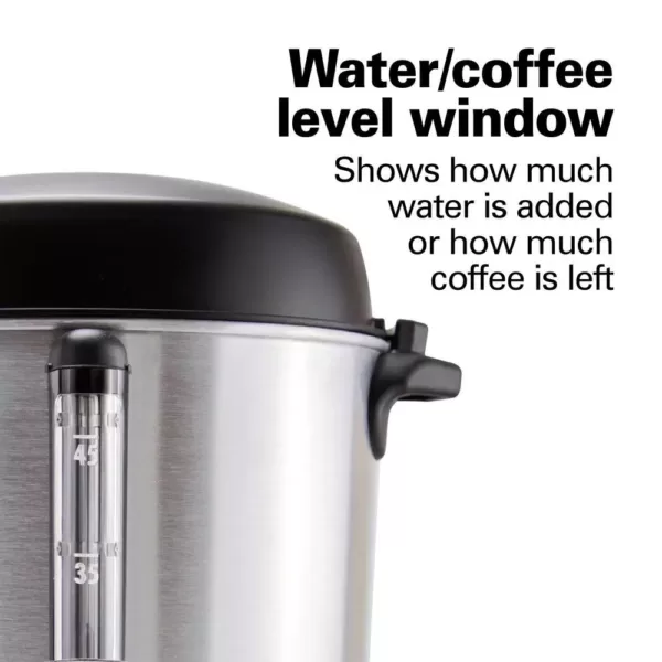 Hamilton Beach 45-Cup Fast Brew Stainless Steel with 1-Hand Dispensing Coffee Urn