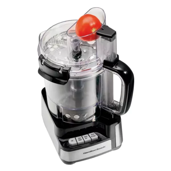 Hamilton Beach Stack and Snap 12-Cup 3-Speed Stainless Steel and Black Food Processor