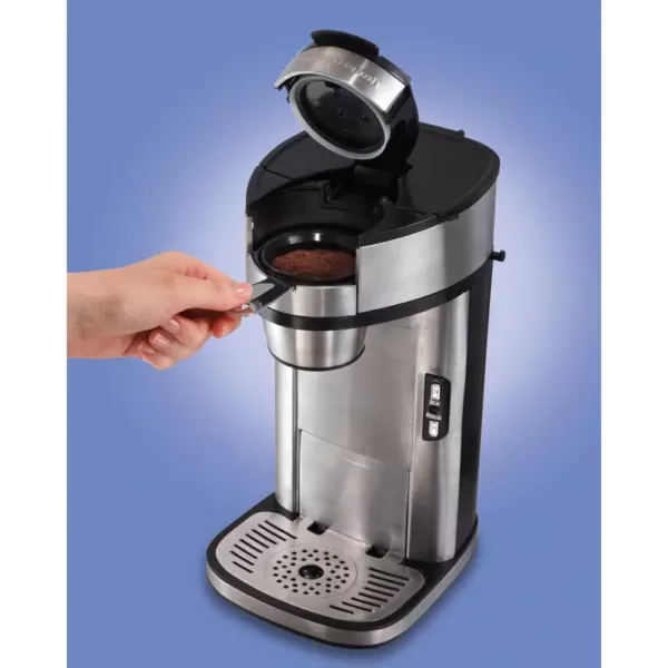 Hamilton Beach Stainless Steel Single Serve Coffee Maker with Built-In Filter