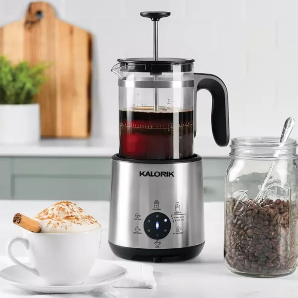 KALORIK Bartista 3-Cup Stainless Steel Electric French Press Coffee Maker