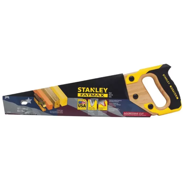 Stanley 15 in. FatMax Hand Saw with Wood Handle