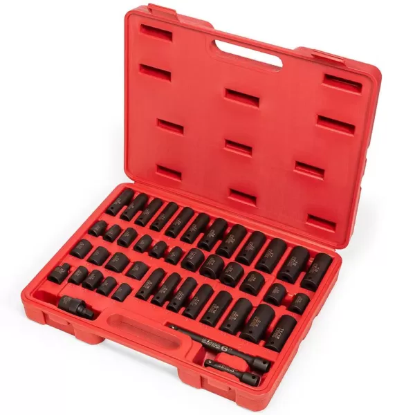 Stark 3/8 in. Drive Master Shallow and Deep SAE and Metric Impact Socket Set Carrying Case (44-Piece)