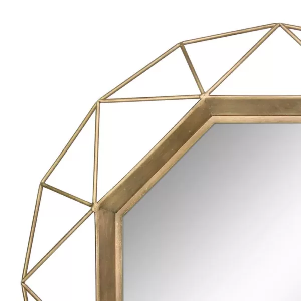 Stonebriar Collection Medium Round Gold Art Deco Mirror (29.75 in. H x 29.75 in. W)