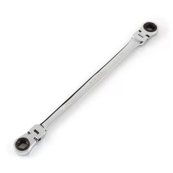 TEKTON 5/16 in. x 3/8 in. Extra Long Flex-Head Ratcheting Box End Wrench